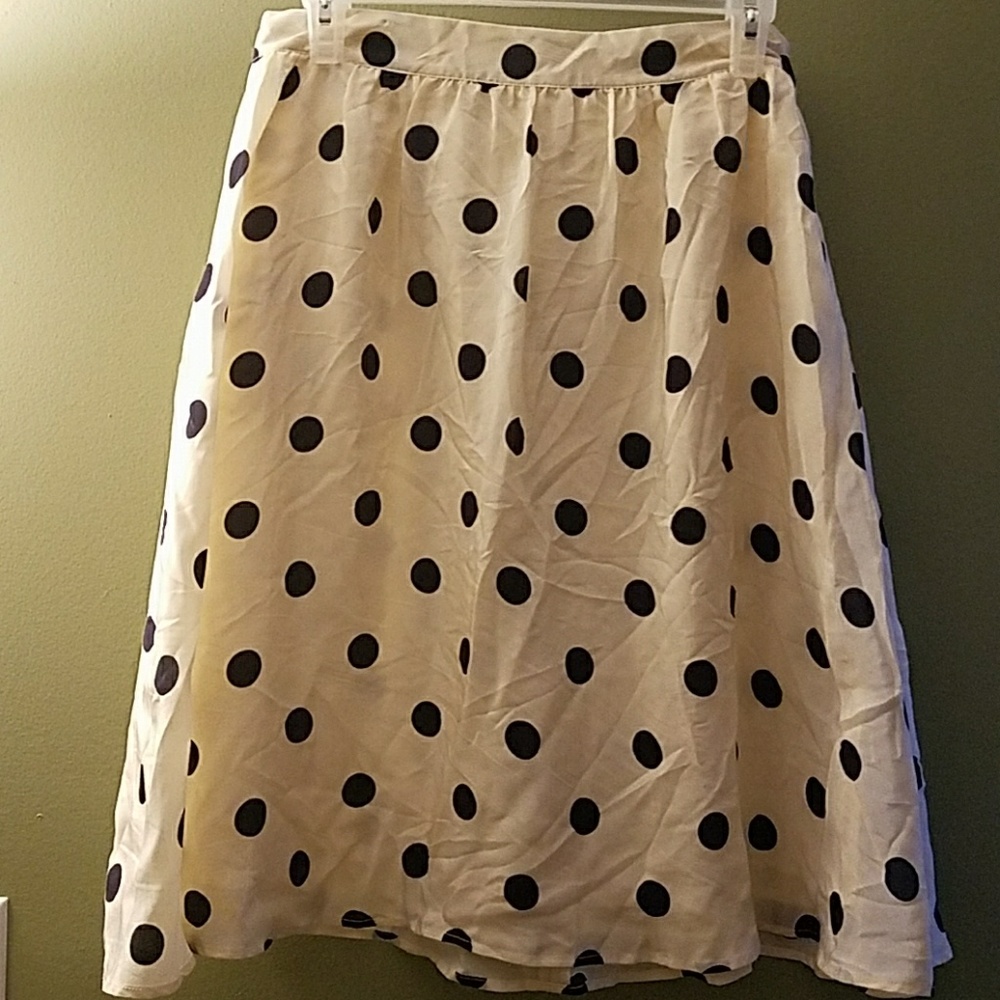 Silk polka dot skirt